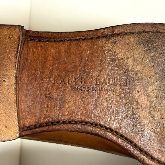 EXCELLENT Allen Edmonds x Ralph Lauren Brown Calf Longwing UNWORN HEELS USA 11.5 main image 10